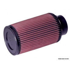 K&N univerzální kulatý zkosený filtr se vstupem 76 mm a výškou 203 mm, gumový vrchlík