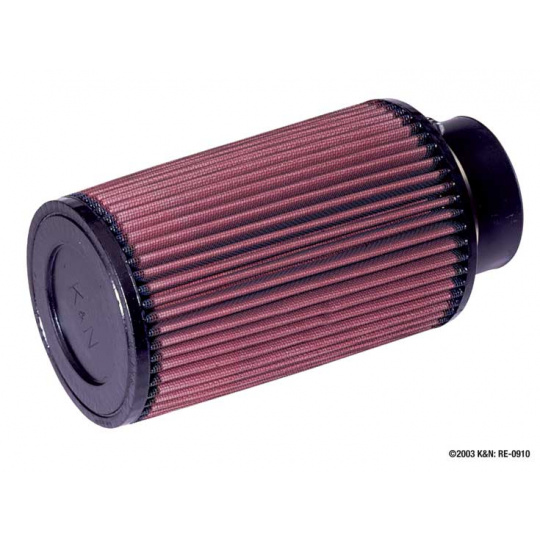 K&N univerzální kulatý zkosený filtr se vstupem 76 mm a výškou 203 mm, gumový vrchlík
