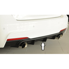 Rieger vložka zadního nárazníku pro BMW řada 3 F30, F31 sedan, touring vč. faceliftu, plast ABS bez povrchové úpravy, pro orig. koncovky na obou stranách (335i/340i look)