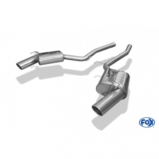 Fox Sportauspuff koncový tlumič výfuku s koncovkou 1x100 Typ 16 na obou stranách pro Chevrolet Camaro 2011- s motorem 3.6, 6.2