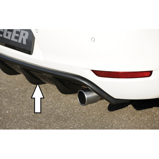 Rieger vložka zadního nárazníku pro Volkswagen Golf 6 GTI 3-dvéř., 5-dvéř., kabriolet, plast ABS s povrchovou úpravou Carbon-Look