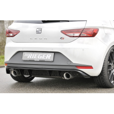 Rieger vložka zadního nárazníku pro Seat Leon FR 5F 3-dvéř. (sc), 5-dvéř. před faceliftem, plast ABS lakovaný do černé lesklé barvy, pro sportovní koncovky na obou stranách 100 mm