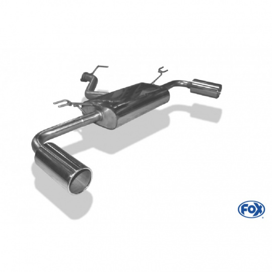 Fox Sportauspuff koncový tlumič výfuku s koncovkou 1x100 Typ 12 na obou stranách pro Hyundai I30 GD 2012- s motorem 1.6 Fox Sportauspuff koncový tlumič výfuku s koncovkou 1x100 Typ 12 na obou stranách pro Hyundai I30 GD 2012- s motorem 1.6