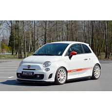 Maxton Design difuzory pod boční prahy pro Fiat 500/595/695 Abarth Mk1, černý lesklý plast ABS