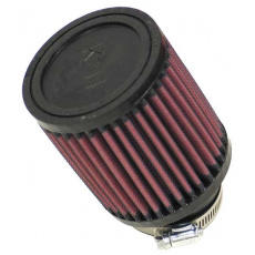 K&N univerzální kulatý filtr se vstupem 57 mm a výškou 102 mm, gumový vrchlík, vstupní příruba zahnutá (20°)