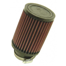 K&N univerzální kulatý filtr se vstupem 57 mm a výškou 127 mm, gumový vrchlík, vstupní příruba zahnutá (20°)