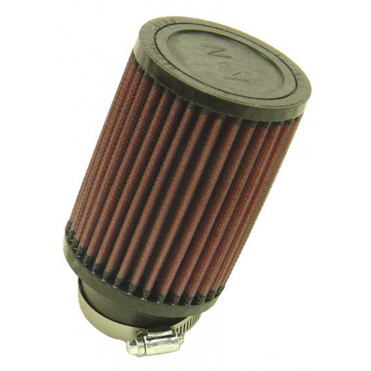 K&N univerzální kulatý filtr se vstupem 57 mm a výškou 127 mm, gumový vrchlík, vstupní příruba zahnutá (20°)
