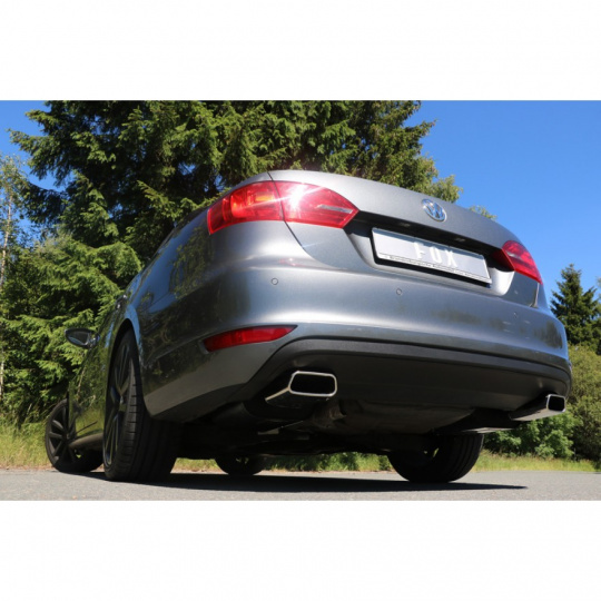 Fox Sportauspuff koncový tlumič výfuku s koncovkou 145x65 Typ 59 na obou stranách pro Volkswagen Jetta VI 2010- s motorem 1.2, 1.4, 1.6, 1.6 TDI, 2.0, 2.0 TDI