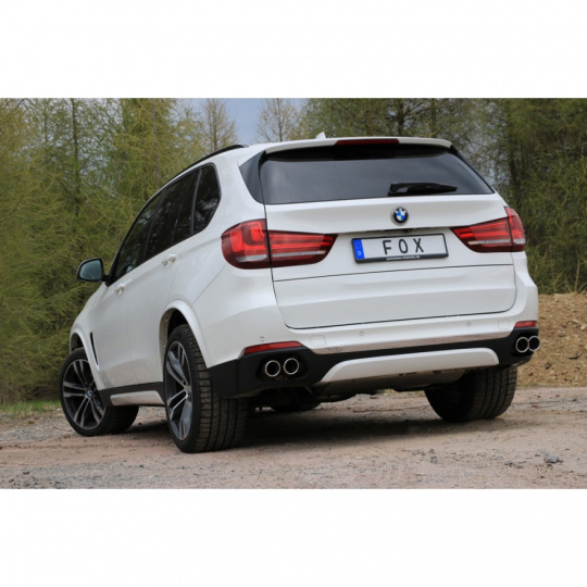 Fox Sportauspuff koncový tlumič výfuku s koncovkou 2x80 Typ 16 na obou stranách pro BMW X5 F15 s motorem 4.4