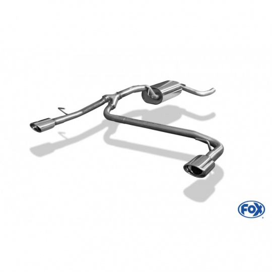 Fox Sportauspuff koncový tlumič výfuku s koncovkou 106x71 Typ 33 na obou stranách pro Ford Focus II 02/2008- s motorem 1.4, 1.6, 1.8, 2.0