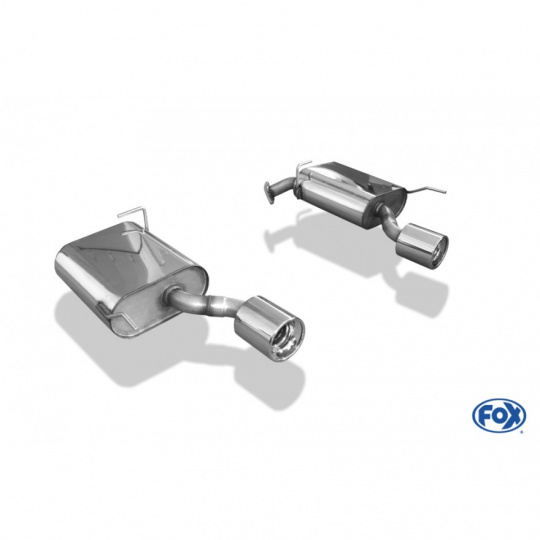 Fox Sportauspuff koncový tlumič výfuku s koncovkou 1x100 Typ 13 na obou stranách pro Chevrolet Captiva s motorem 2.0 D, 2.4, 3.2