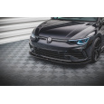 Maxton Design spoiler pod přední nárazník pro Volkswagen Golf R Mk8, černý lesklý plast ABS