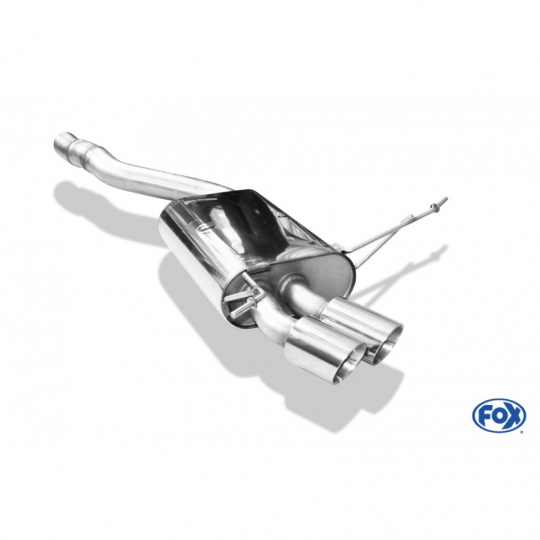 Fox Sportauspuff koncový tlumič výfuku s koncovkou 2x80 Typ 25 pro BMW X1 Benzin 2009- s motorem 2.0