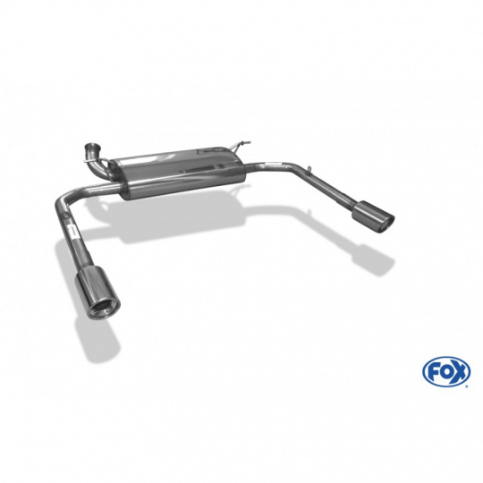 Fox Sportauspuff koncový tlumič výfuku s koncovkou 1x90 Typ 17 na obou stranách pro Renault Laguna III s motorem 2.0, Grandtour