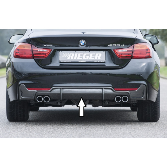 Rieger vložka zadního nárazníku pro BMW řada 4 F32, F33, F36 coupe (3-dvéř.), gran coupe (5-dvéř.), kabriolet vč. faceliftu, plast ABS s povrchovou úpravou Carbon-Look, pro dvojité koncovky na obou stranách 4x76 mm Rieger vložka zadního nárazníku pro BMW řada 4 F32, F33, F36 coupe (3-dvéř.), gran coupe (5-dvéř.), kabriolet vč. faceliftu, plast ABS s povrchovou úpravou Carbon-Look, pro dvojité koncovky na obou stranách 4x76 mm