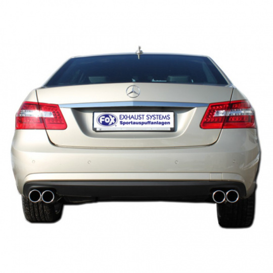 Fox Sportauspuff koncový tlumič výfuku s koncovkou 2x80 Typ 13 na obou stranách pro Mercedes třída E W212 2009- s motorem 3.0, 3.0 CDI, 3.5, 5.5