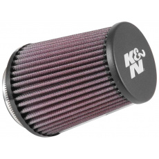 K&N univerzální kulatý rovný filtr se vstupem 76 mm a výškou 133 mm, kovový vrchlík