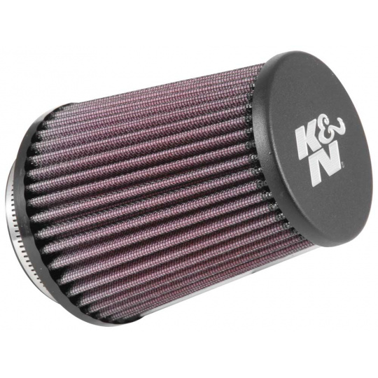K&N univerzální kulatý rovný filtr se vstupem 76 mm a výškou 133 mm, kovový vrchlík