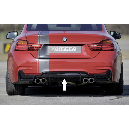 Rieger vložka zadního nárazníku pro BMW řada 4 F32, F33, F36 coupe (3-dvéř.), gran coupe (5-dvéř.), kabriolet vč. faceliftu, plast ABS lakovaný do černé lesklé barvy, pro dvojité koncovky na obou stranách 4x80 mm (435i/440i look) Rieger vložka zadního nárazníku pro BMW řada 4 F32, F33, F36 coupe (3-dvéř.), gran coupe (5-dvéř.), kabriolet vč. faceliftu, plast ABS lakovaný do černé lesklé barvy, pro dvojité koncovky na obou stranách 4x80 mm (435i/440i look)