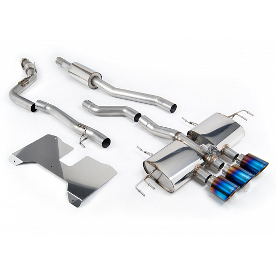 Milltek Sport výfukový systém cat-back s rezonátorem (Road+) s klapkami pro Honda Civic Type R FL5 2.0 i-VTEC (s i bez OPF/GPF) 2022-2024, GT-115 titanově modré koncovky Milltek Sport výfukový systém cat-back s rezonátorem (Road+) s klapkami pro Honda Civic Type R FL5 2.0 i-VTEC (s i bez OPF/GPF) 2022-2024, GT-115 titanově modré koncovky