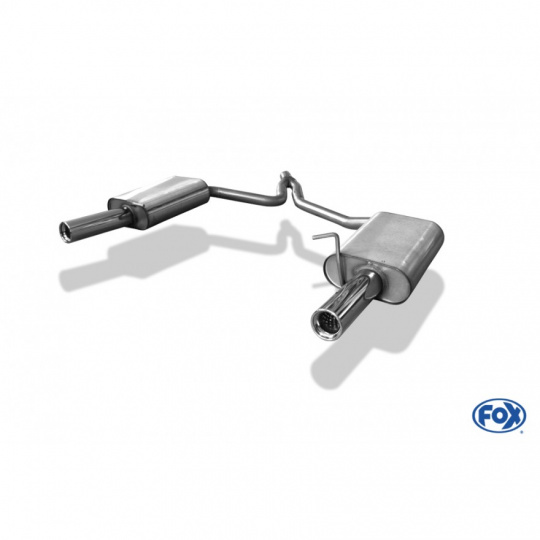 Fox Sportauspuff koncový tlumič výfuku s koncovkou 1x76 Typ 13 na obou stranách pro Audi A4 B7 2004-2008 s motorem 1.6, 2.0
