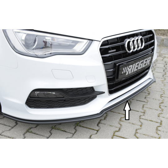Rieger lipa pod přední nárazník pro Audi A3 S3 8V 3-dvéř. (convertible 8V7), 5-dvéř. (sedan 8VS) před faceliftem, 05/13-08/16, plast ABS bez povrchové úpravy Rieger lipa pod přední nárazník pro Audi A3 S3 8V 3-dvéř. (convertible 8V7), 5-dvéř. (sedan 8VS) před faceliftem, 05/13-08/16, plast ABS bez povrchové úpravy