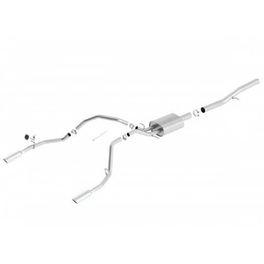 Borla Cat-Back výfukový systém "S-Type" pro GMC Sierra 1500 6,2l EC/SB 78,7", CC/SHB 69,3", WB 143,5", r.v. od 14-18, typ koncovek: chromové Borla Cat-Back výfukový systém "S-Type" pro GMC Sierra 1500 6,2l EC/SB 78,7", CC/SHB 69,3", WB 143,5", r.v. od 14-18, typ koncovek: chromové