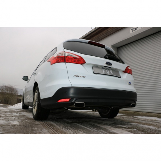 Fox Sportauspuff koncový tlumič výfuku s koncovkou 145x65 Typ 59 na obou stranách pro Ford Focus III 2012- s motorem 1.0 Fox Sportauspuff koncový tlumič výfuku s koncovkou 145x65 Typ 59 na obou stranách pro Ford Focus III 2012- s motorem 1.0