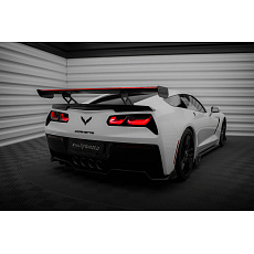 Maxton Design zadní křídlo s úzce rozkročenými držáky a LED světlem pro Chevrolet Corvette C7 Grand Sport, C7 Stingray, pravý karbon