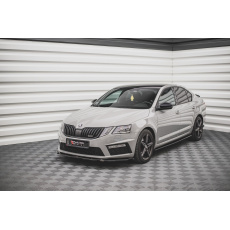 Maxton Design spoiler pod přední nárazník ver.3 pro Škoda Octavia RS Facelift Mk3, černý lesklý plast ABS