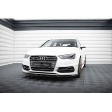 Maxton Design spoiler pod přední nárazník ver.2 pro Audi S3 8V, černý lesklý plast ABS, Sportback/Hatchback