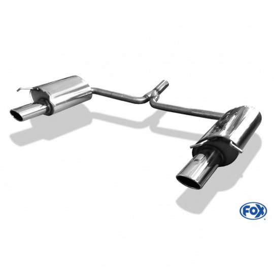 Fox Sportauspuff koncový tlumič výfuku s koncovkou 115x85 Typ 32 na obou stranách pro Mercedes třída C 204 2007- s motorem 1.6, 1.8, 2.2 D
