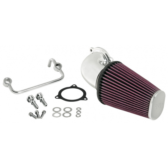 K&N FIPK sportovní kit sání pro HARLEY DAVIDSON FLHR Road King 96 CI 2008-2011, zářivá hliníková trubka Exc. Lower Fairings