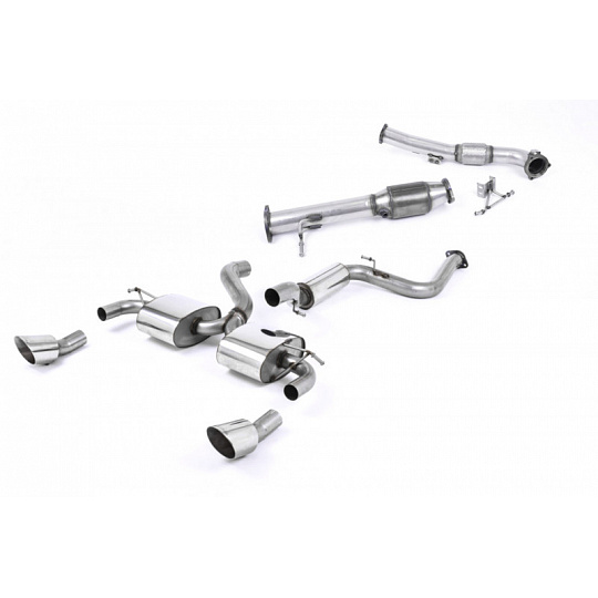 Milltek Sport výfukový systém Turbo-back vč. Hi-Flow sportovního katalyzátoru s rezonátorem (tišší) pro Ford Focus MK2 RS 2.5T 305PS 2009-2010