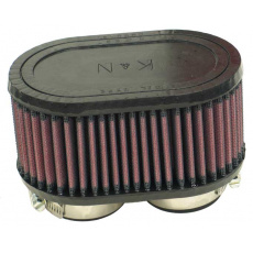 K&N univerzální oválný filtr se vstupem 48 mm a výškou 76 mm, gumový vrchlík