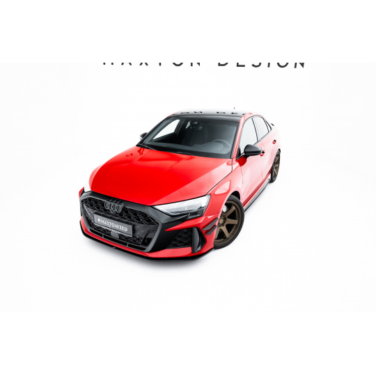 Maxton Design "Street Pro" spoiler pod přední nárazník pro Audi RS3 8Y Facelift, plast ABS bez povrchové úpravy, Sedan, s červenou linkou