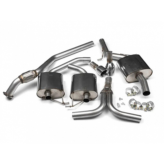 Milltek Sport výfukový systém cat-back Dual-outlet pro Audi A5 Sportback 2.0 TFSI 2WD a quattro Manual 2009-2024, leštěné koncovky