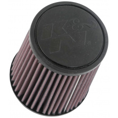 K&N univerzální kulatý zkosený filtr se vstupem 76 mm a výškou 152 mm, gumový vrchlík, průměr základny 127 mm