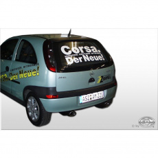 Fox Sportauspuff koncový tlumič výfuku s koncovkou 115x85 Typ 33 na obou stranách pro Opel Corsa C s motorem 1.0, 1.2, 1.3 D, 1.4, 1.7 D, 1.8