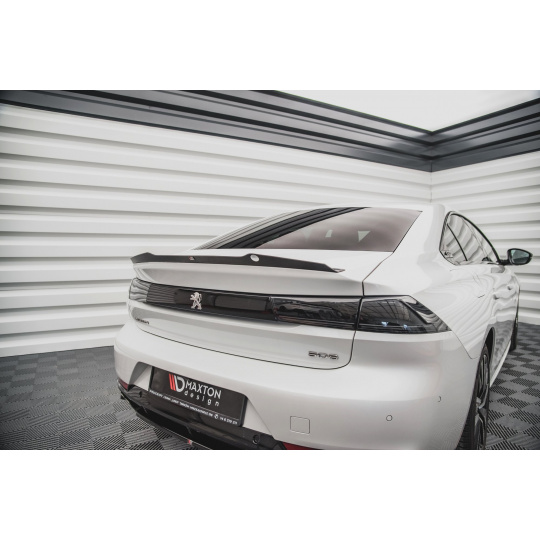 Maxton Design prodloužení spoileru pro Peugeot 508 Mk2, černý lesklý plast ABS, sedan