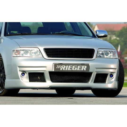 Rieger přední nárazník pro Audi A6 4B avant, sedan po faceliftu, plast ABS bez povrchové úpravy, pro vozy bez ostřikovačů světlometů a parkovacího asistenta (PDC)