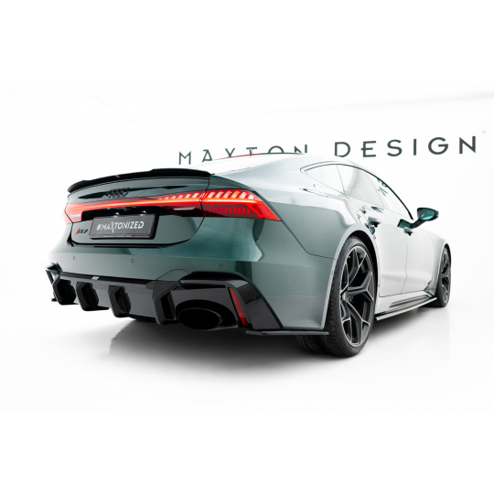 Maxton Design difuzor zadního nárazníku pro Audi RS7 C8, materiál pravý karbon, verze s tažným zařízením