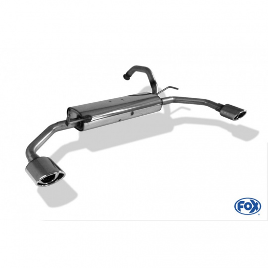 Fox Sportauspuff koncový tlumič výfuku s koncovkou 106x71 Typ 33 na obou stranách pro Toyota Aygo 2005-2014 s motorem 1.0