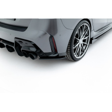 Maxton Design "Street Pro" boční difuzory pod zadní nárazník v.2 pro BMW řada 1 F70, plast ABS bez povrchové úpravy, M135i, s černou a červenou linkou