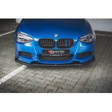 Maxton Design "Racing durability" spoiler pod přední nárazník s rohovými splittery pro BMW řada 1 F20 M135I, plast ABS bez povrchové úpravy, s červenou linkou
