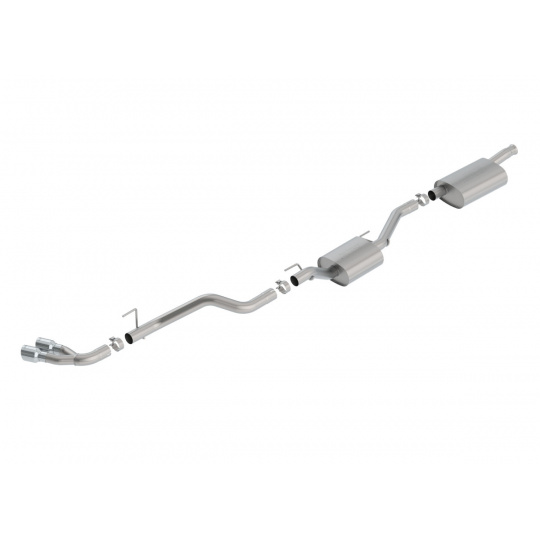 Borla Cat-Back výfukový systém "Touring" typ 47 pro Jeep Gladiator 3,6l V6 (4WD) 4-dvéř., r.v. od 2020, typ koncovek: chromové Borla Cat-Back výfukový systém "Touring" typ 47 pro Jeep Gladiator 3,6l V6 (4WD) 4-dvéř., r.v. od 2020, typ koncovek: chromové