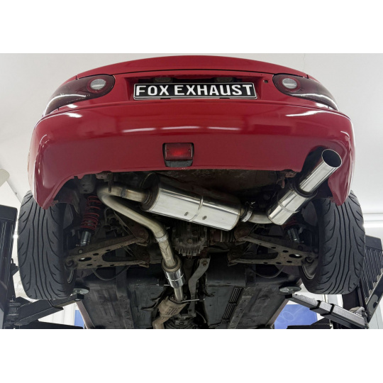 Fox Sportauspuff výfukový systém od katalyzátoru s koncovkou pro Mazda MX5 NA s motorem 1.5, 1.6, 1.8 l