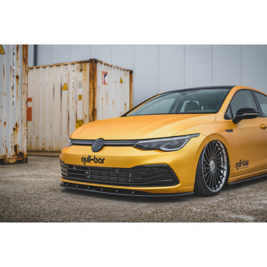 Maxton Design spoiler pod přední nárazník ver.1 pro Volkswagen Golf Mk8, černý lesklý plast ABS