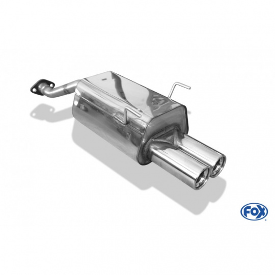 Fox Sportauspuff koncový tlumič výfuku s koncovkou 2x80 Typ 13 pro Honda Civic VII s motorem EU5, EU6, EU7, EU8