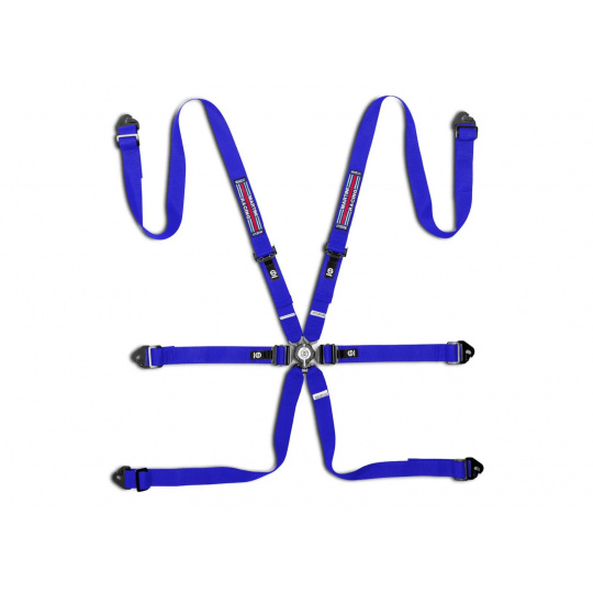 Závodní 6bodový pás Sparco Martini Racing Competition H-2 PD, homologace FIA, barva: modrá Závodní 6bodový pás Sparco Martini Racing Competition H-2 PD, homologace FIA, barva: modrá